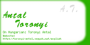 antal toronyi business card